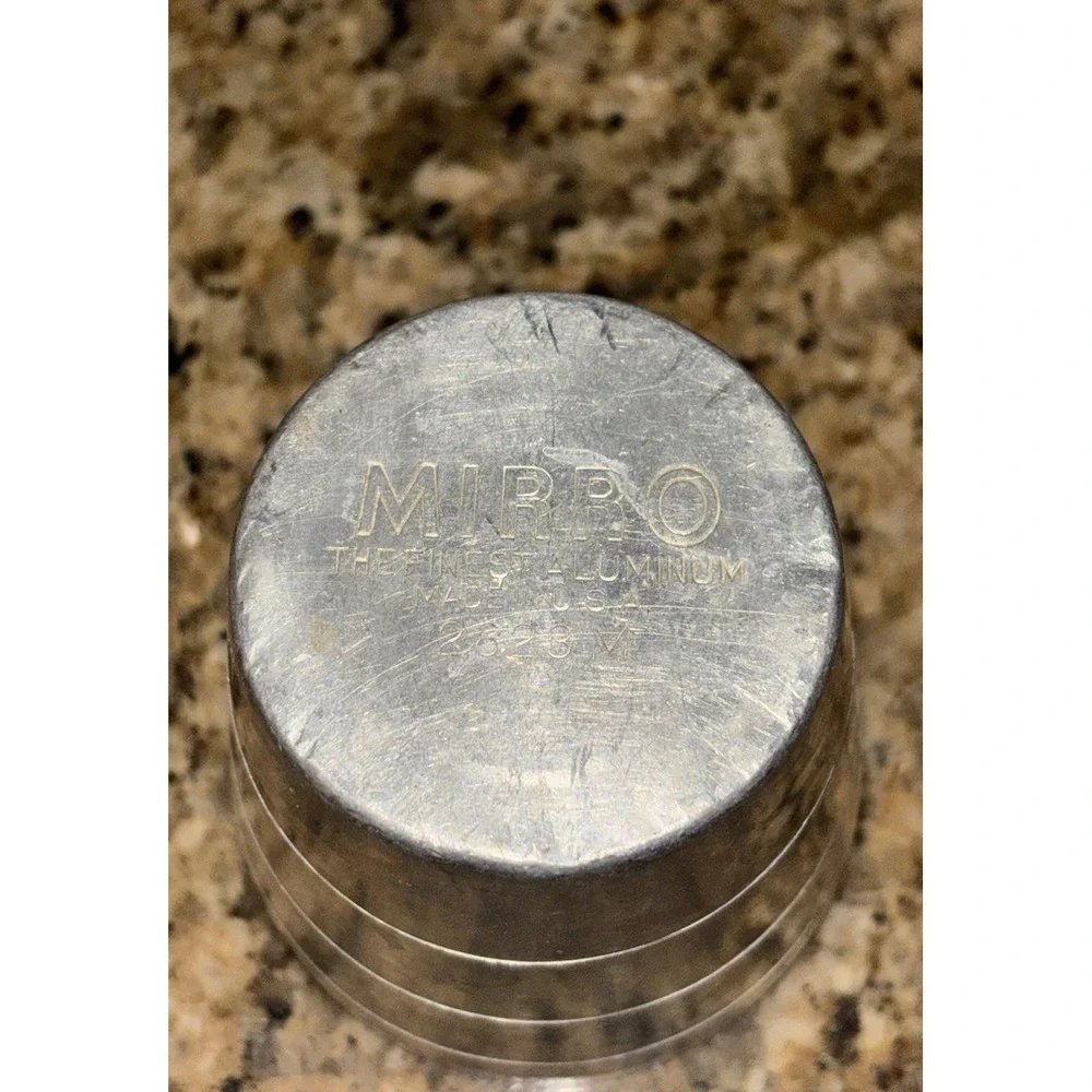 Vintage Mirror Aluminum Measuring 1 Cup Shaker with NO Lid  2623-M USA